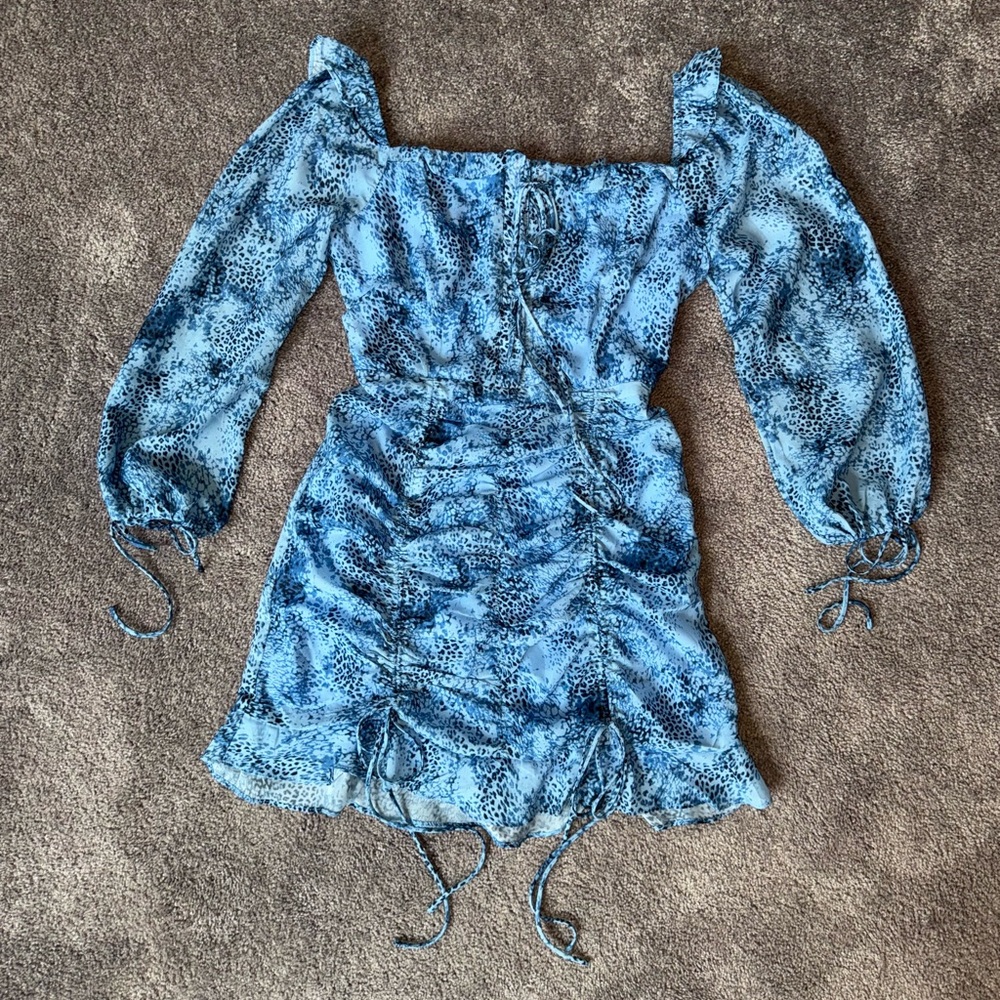 NWOT Blue and black mini dress size medium